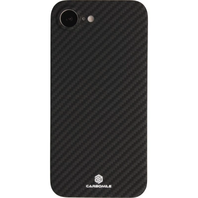iPhone 16e Case Hülle - Carbomile Schutzcase aus echtem Aramid Carbonfaser - Schwarz