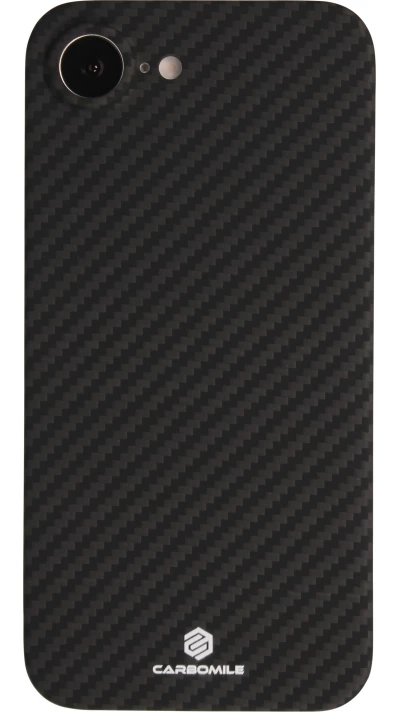 iPhone 16e Case Hülle - Carbomile Schutzcase aus echtem Aramid Carbonfaser - Schwarz