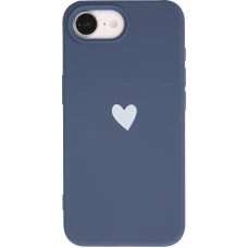 Coque iPhone 17e / 16e - Gel coeur - Bleu
