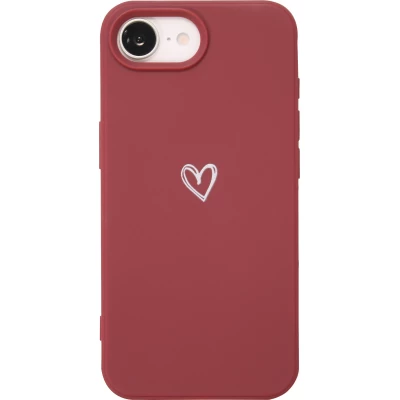 Coque iPhone 17e / 16e - Gel coeur - Rouge
