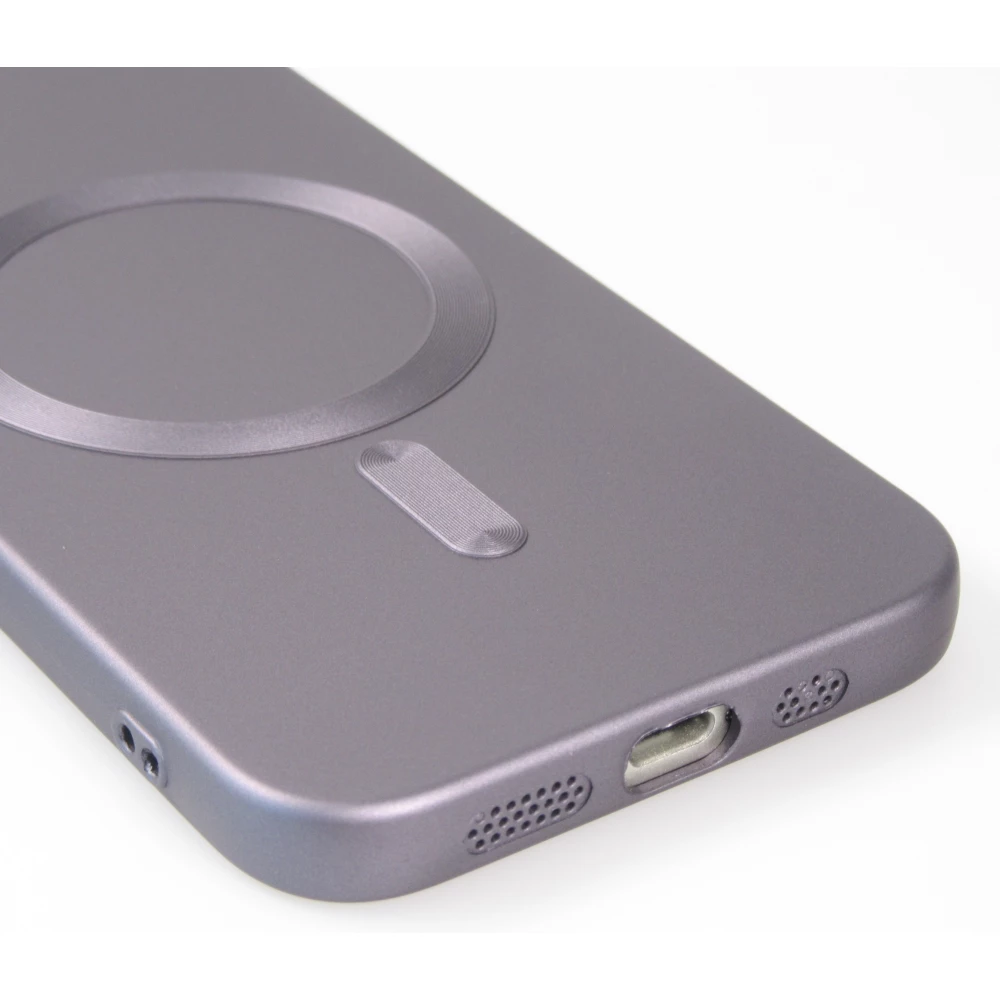 Coque iPhone 16e - Gel souple avec vitre de protection caméra MagSafe - Gris foncé