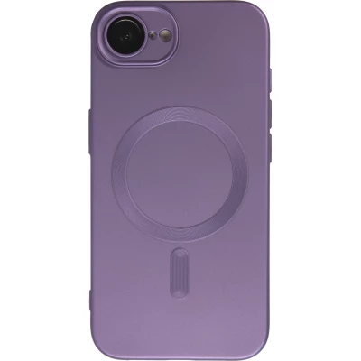 iPhone 16e Case H&uuml;lle - Gummi weich mit Kameraschutzglas MagSafe - Violett