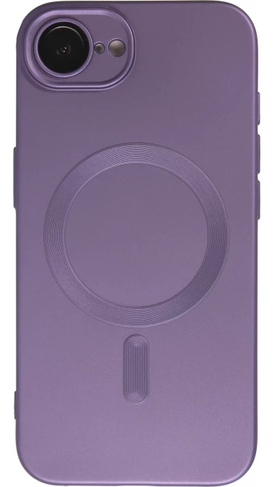 iPhone 16e Case H&uuml;lle - Gummi weich mit Kameraschutzglas MagSafe - Violett