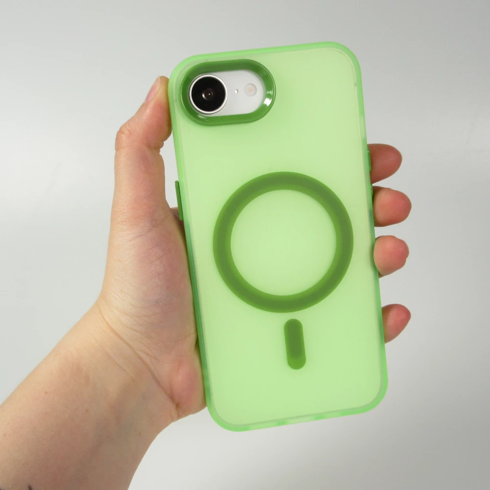 Coque iPhone 16e - Jelly Color semi-transparent avec MagSafe - Vert