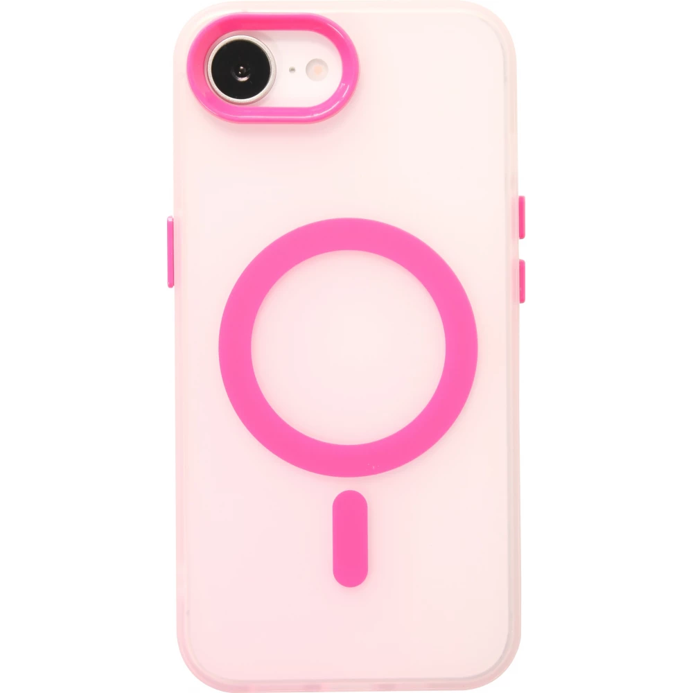 Coque iPhone 16e - Jelly Color semi-transparent avec MagSafe - Rose