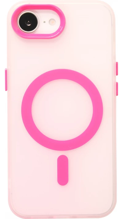 Coque iPhone 17e / 16e - Jelly Color semi-transparent avec MagSafe - Rose