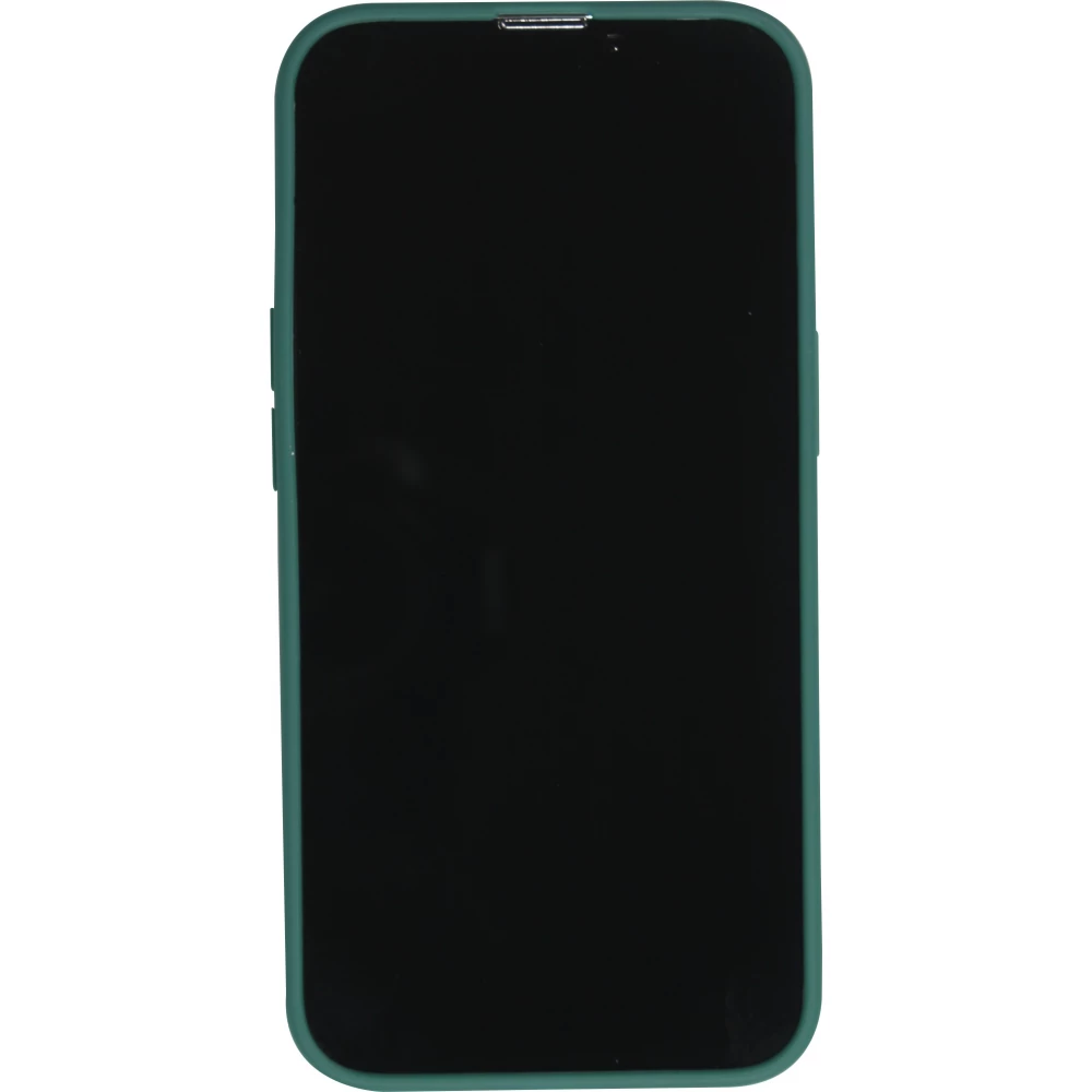 iPhone 16e Case Hülle - Silikon Mat Herz gold - Dunkelgrün