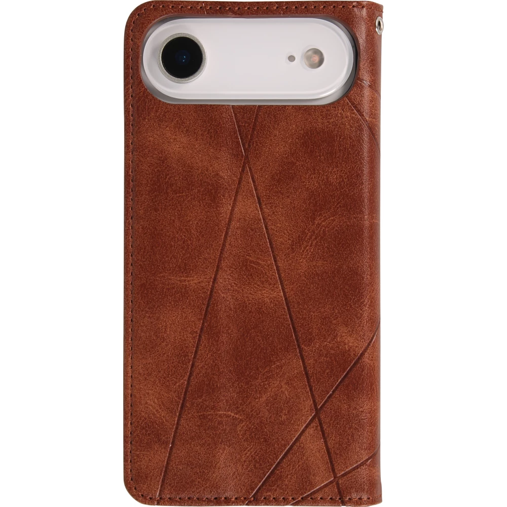 Hülle iPhone Air - Flip Geometrisch dunkel- Braun