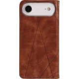 Hülle iPhone Air - Flip Geometrisch dunkel- Braun