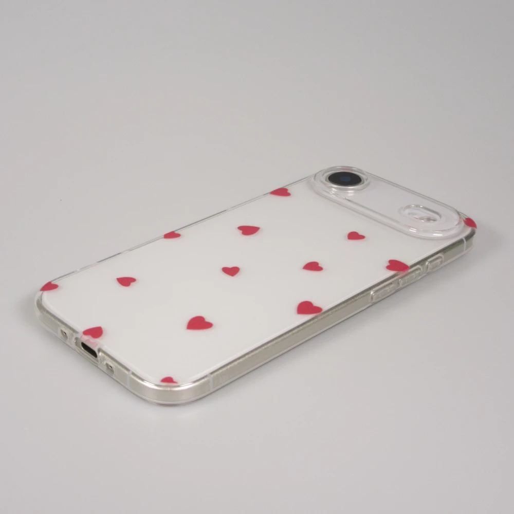 Coque iPhone Air - Gel petit coeur transparent - Rouge