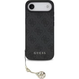 iPhone 17 Air Case Hülle - Guess 4G Charm Elegante Schutz Raffiniertes Design Trendaccessoire - Grau