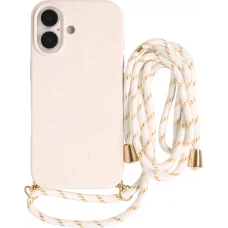 Coque iPhone 17 - Bio Eco-Friendly nature avec cordon collier - Blanc