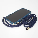 iPhone 17 Case Hülle - Bio Eco-Friendly Vegan mit Handykette Necklace blau