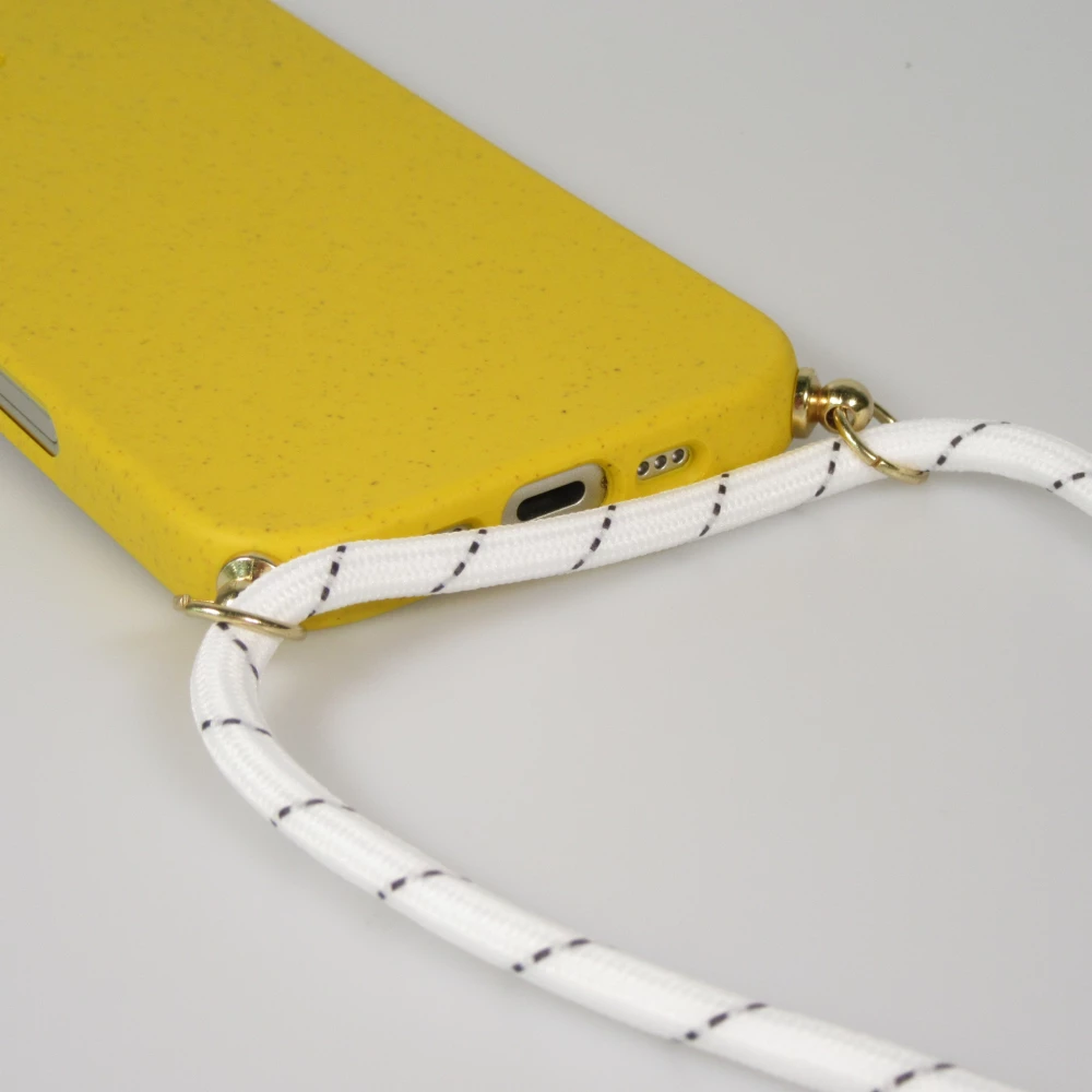 iPhone 17 Case Hülle - Bio Eco-Friendly Vegan mit Handykette Necklace - Gelb