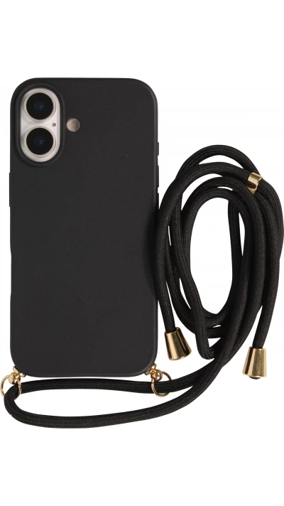 Coque iPhone 17 - Bio Eco-Friendly nature avec cordon collier - Noir