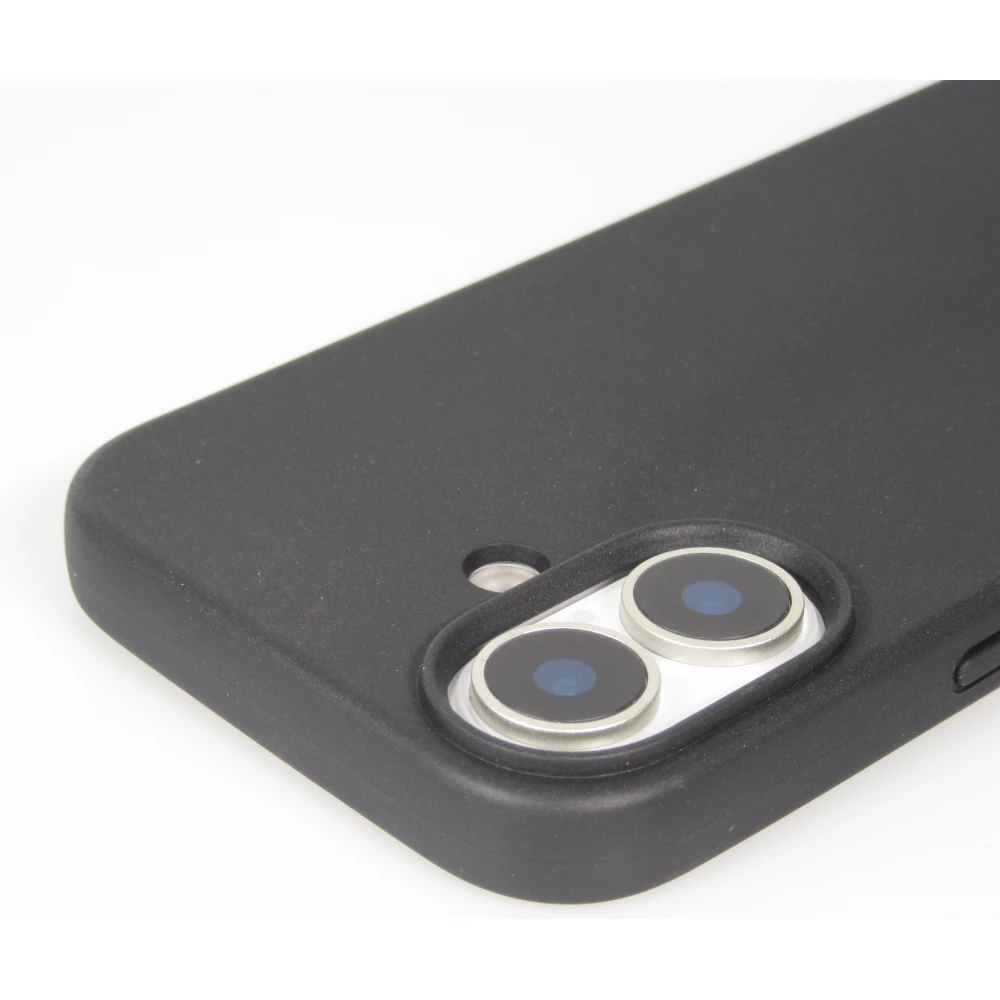 iPhone 17 Case Hülle - Bio Eco-Friendly Vegan mit Handykette Necklace - Schwarz