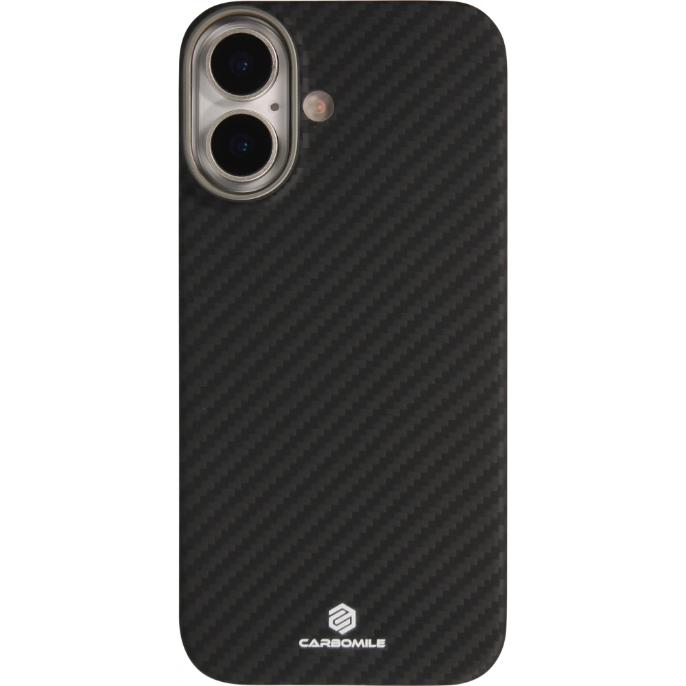 Coque iPhone 17 - Carbomile case de protection en fibre de carbone aramide véritable - Noir