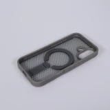 Coque iPhone 17 - Design perfor&eacute; semi-transparent MagSafe avec support int&eacute;gr&eacute; et bords renforc&eacute;s en silicone - Gris