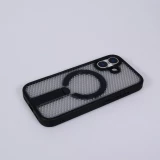 Coque iPhone 17 - Design perfor&eacute; semi-transparent MagSafe avec support int&eacute;gr&eacute; et bords renforc&eacute;s en silicone - Noir