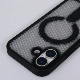 Coque iPhone 17 - Design perfor&eacute; semi-transparent MagSafe avec support int&eacute;gr&eacute; et bords renforc&eacute;s en silicone - Noir
