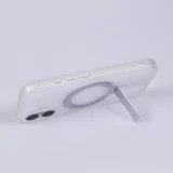 Coque iPhone 17 - Design perfor&eacute; semi-transparent MagSafe avec support int&eacute;gr&eacute; et bords renforc&eacute;s en silicone - Transparent