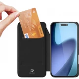 Coque iPhone 17 - Dux Ducis Skin Pro avec rabat et emplacement pour cartes en cuir synth&eacute;tique PU et TPU flexible  - Noir