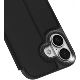 Coque iPhone 17 - Dux Ducis Skin Pro avec rabat et emplacement pour cartes en cuir synth&eacute;tique PU et TPU flexible  - Noir