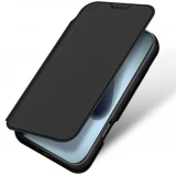 Coque iPhone 17 - Dux Ducis Skin Pro avec rabat et emplacement pour cartes en cuir synth&eacute;tique PU et TPU flexible  - Noir