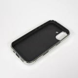 Coque iPhone 17 - Effet cuir serpent holographique brillance tendance et rembourrage protecteur en plastique styl&eacute; - Noir