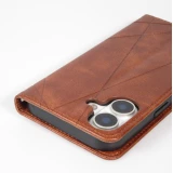 Hülle iPhone 17 - Flip Geometrisch dunkel- Braun