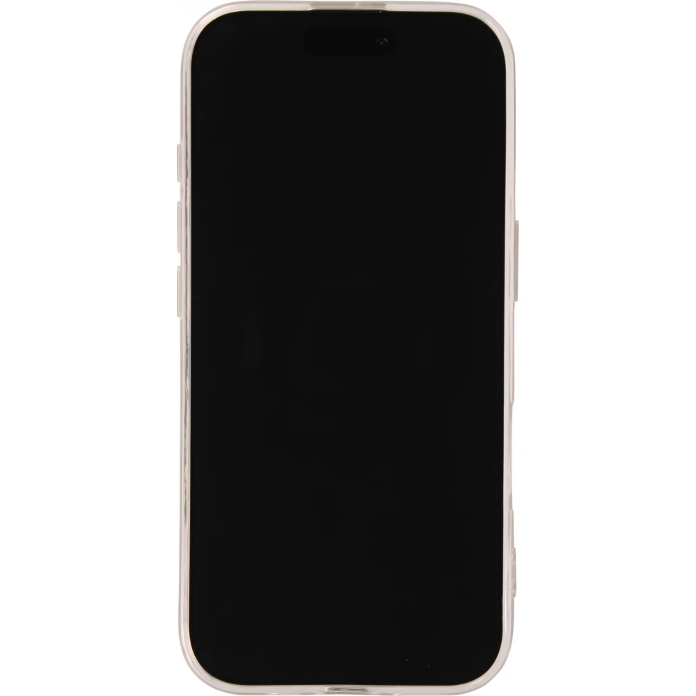 Coque iPhone 17 - Gel petit coeur transparent - Blanc