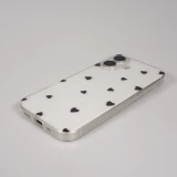 Coque iPhone 17 - Gel petit coeur transparent - Noir