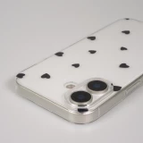 Coque iPhone 17 - Gel petit coeur transparent - Noir