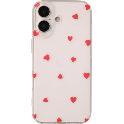 Coque iPhone 17 - Gel petit coeur transparent - Rouge