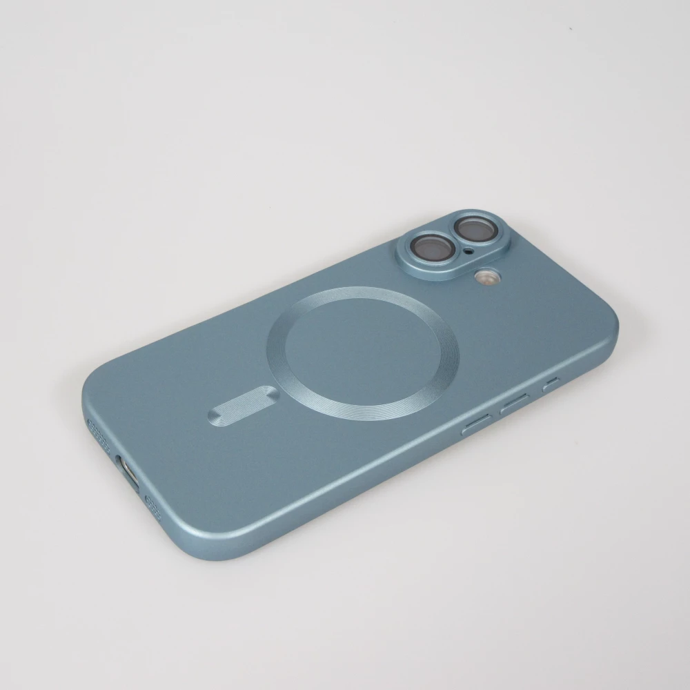 Coque iPhone 17 - Gel souple avec vitre de protection caméra MagSafe - Bleu