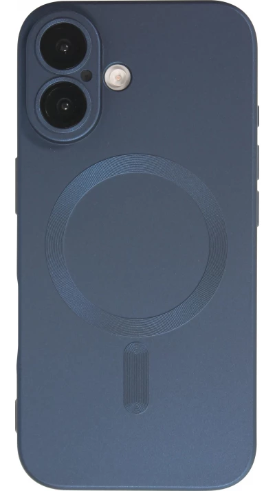Coque iPhone 17 - Gel souple avec vitre de protection caméra MagSafe - Bleu foncé