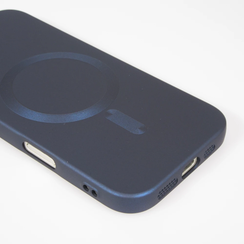 Coque iPhone 17 - Gel souple avec vitre de protection caméra MagSafe - Bleu foncé
