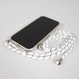 Coque iPhone 17 - Gel transparent avec lacet - Blanc tacheté