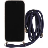 Coque iPhone 17 - Gel transparent avec lacet - Bleu