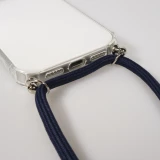 Coque iPhone 17 - Gel transparent avec lacet - Bleu