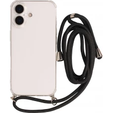 Coque iPhone 17 - Gel transparent avec lacet - Noir