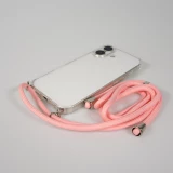 Hülle iPhone 17 - Gummi transparent mit Seil - Rosa