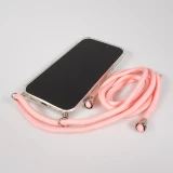 Hülle iPhone 17 - Gummi transparent mit Seil - Rosa
