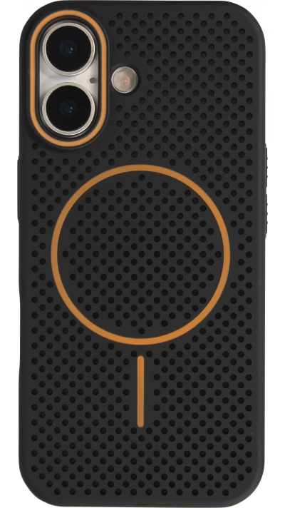 Coque iPhone 17 - Grille Full Color Look compatible avec MagSafe r&eacute;sistant en plastique - Noir