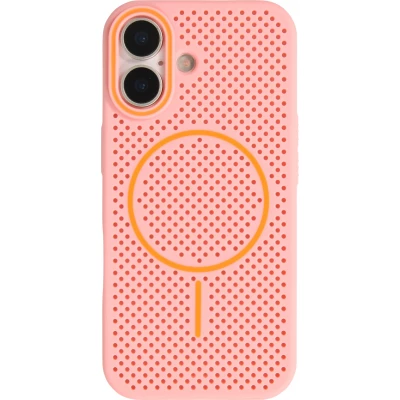 Coque iPhone 17 - Grille Full Color Look compatible avec MagSafe r&eacute;sistant en plastique - Rose