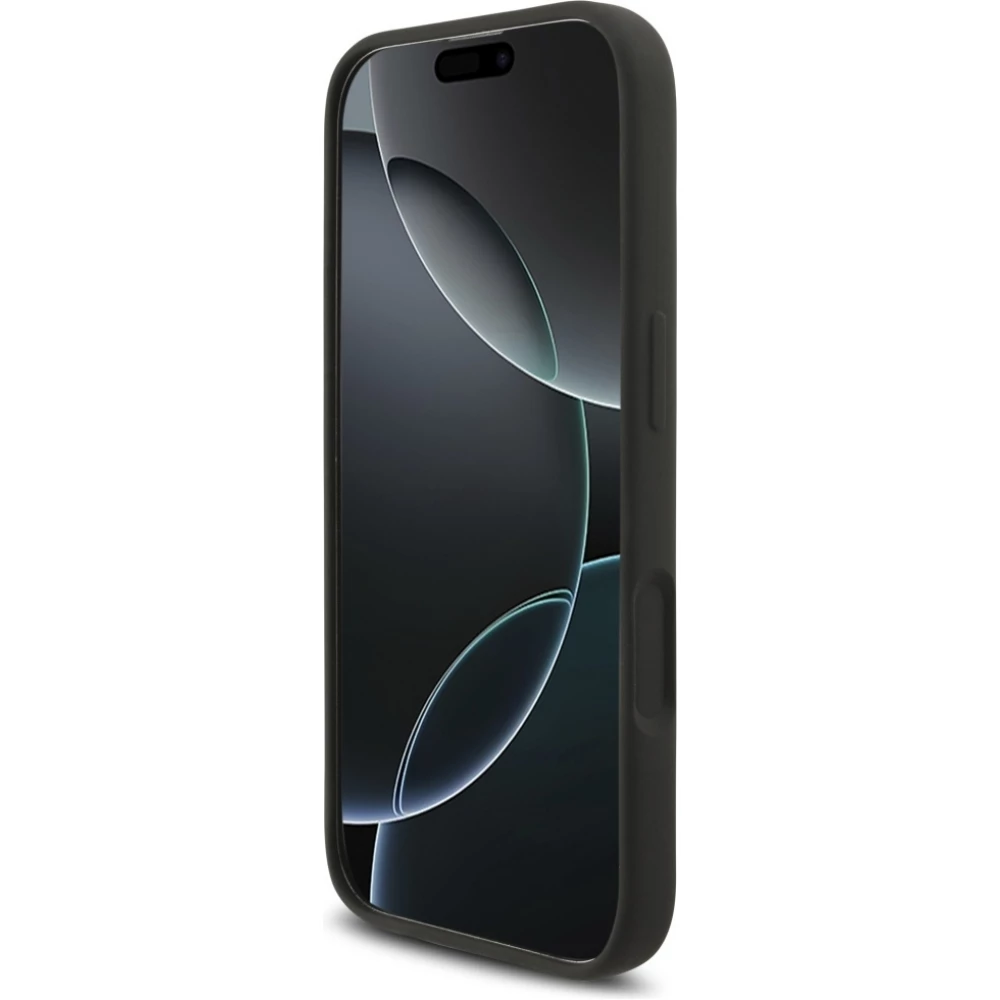 Coque iPhone 17 - Karl Lagerfeld Liquid en silicone avec design Karl et Choupette compatible MagSafe - Noir