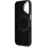 Coque iPhone 17 - Lacoste Iconique Petit Piqu&eacute; MagSafe avec support en m&eacute;tal sur la cam&eacute;ra - Noir
