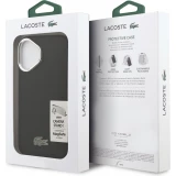 Coque iPhone 17 - Lacoste Iconique Petit Piqu&eacute; MagSafe avec support en m&eacute;tal sur la cam&eacute;ra - Noir