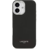 Coque iPhone 17 - Lacoste PU en cuir Champs Elysees MagSafe protection &eacute;l&eacute;gante et durable - Noir