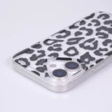 Coque iPhone 17 - Léopard blanc/noir silicone souple antichoc transparent - Noir